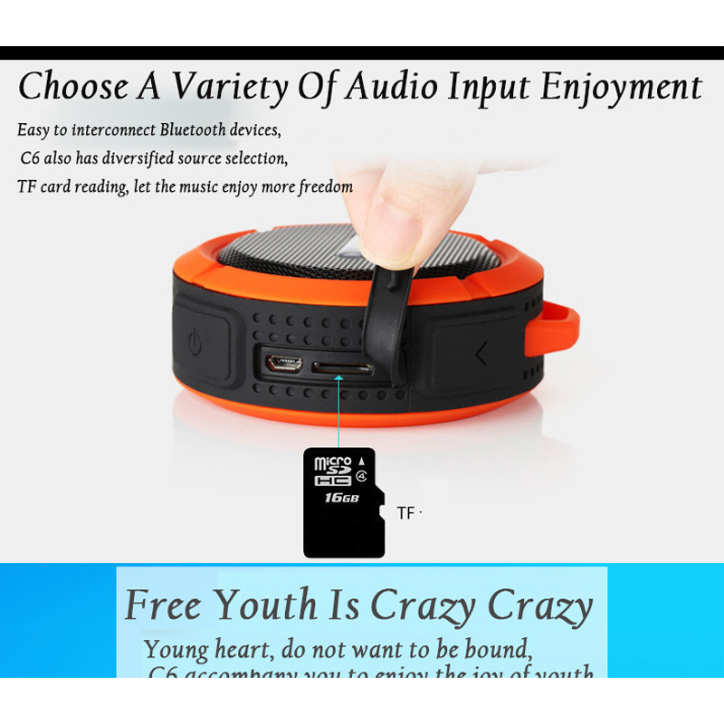 Mini Portable Waterproof Bluetooth Speaker with Suction Cup