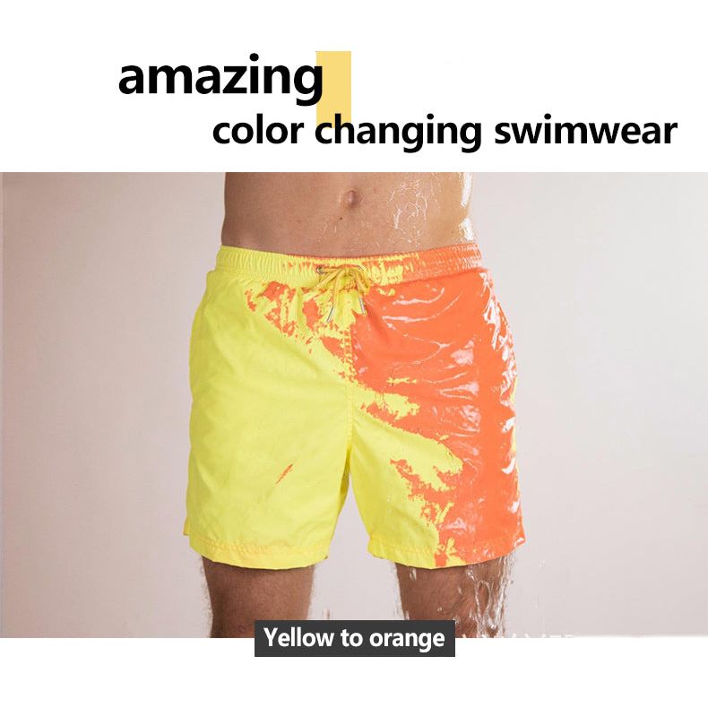 Summer Men Temperature Sensitive Color Changing Beach Swim Pants
