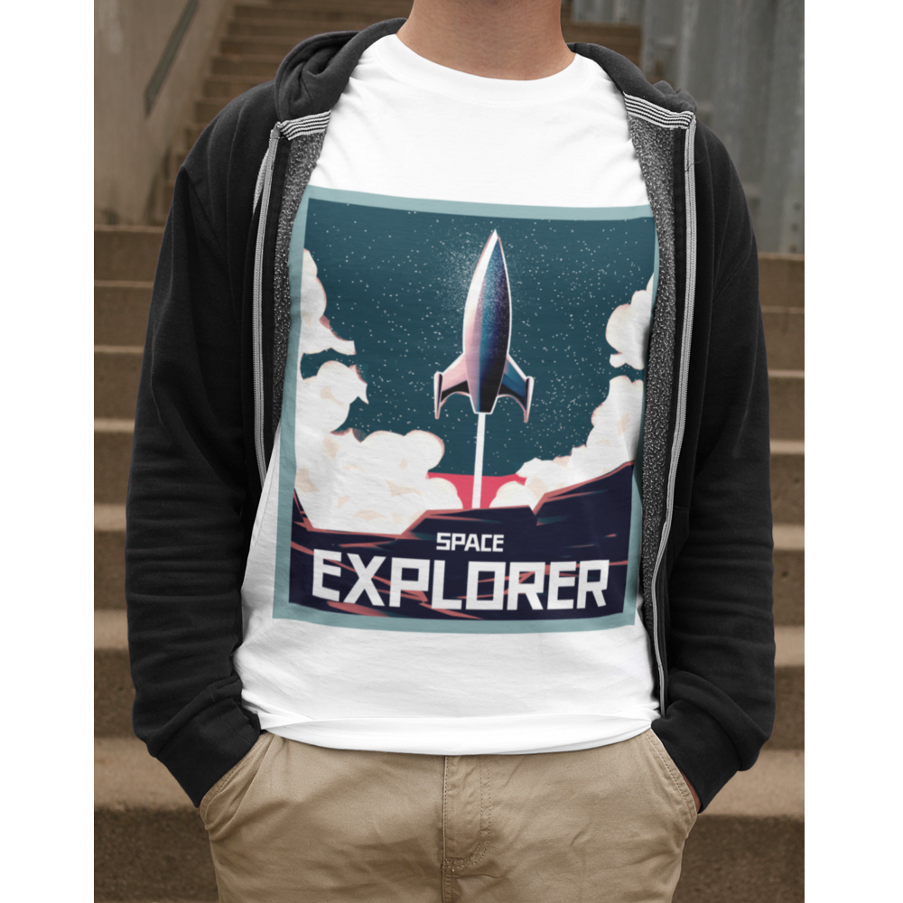 Ruimteraket T-shirt voor heren