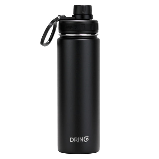DRINCO® 22oz nerūdijančio plieno sportinis vandens butelis – juodas