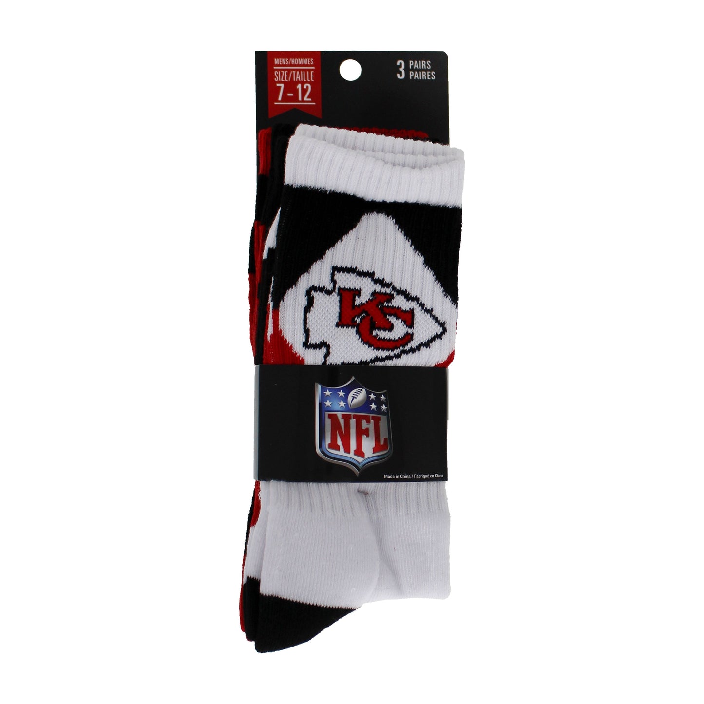 Kansas City Chiefs Sokken 3 Pack Crew Lengte NFL Football