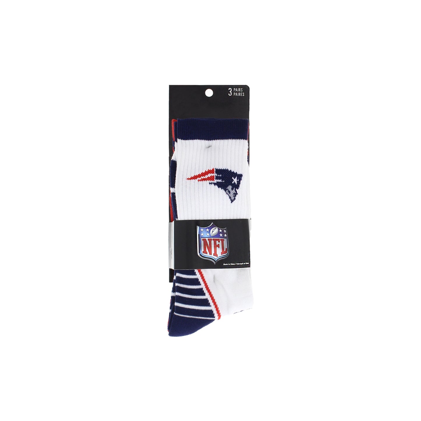 New England Patriots-sokken, 3 stuks, NFL-voetbal met ronde hals