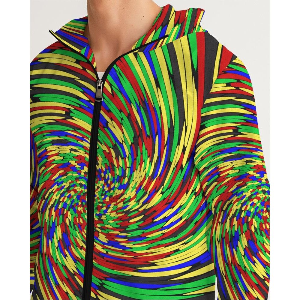 Mens Hooded Windbreaker - Multicolor Water Resistant Jacket - Jl0i0x