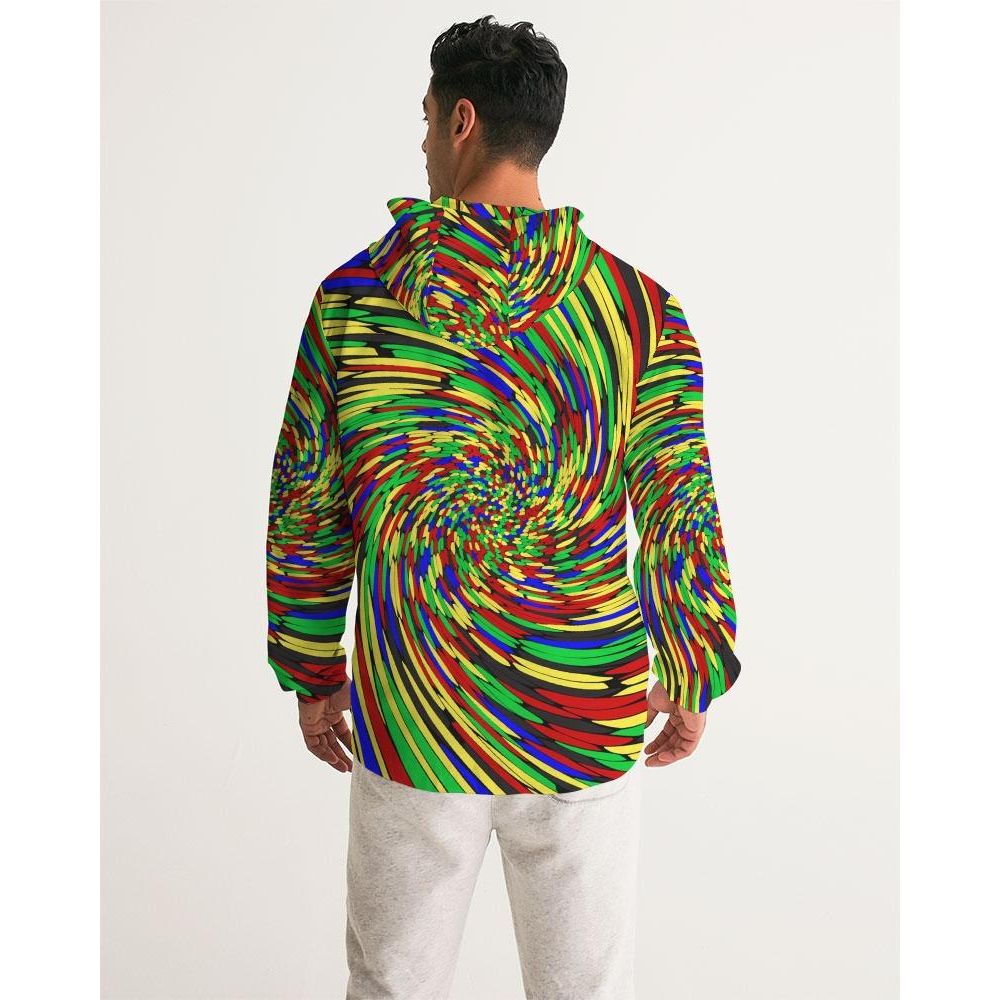 Mens Hooded Windbreaker - Multicolor Water Resistant Jacket - Jl0i0x