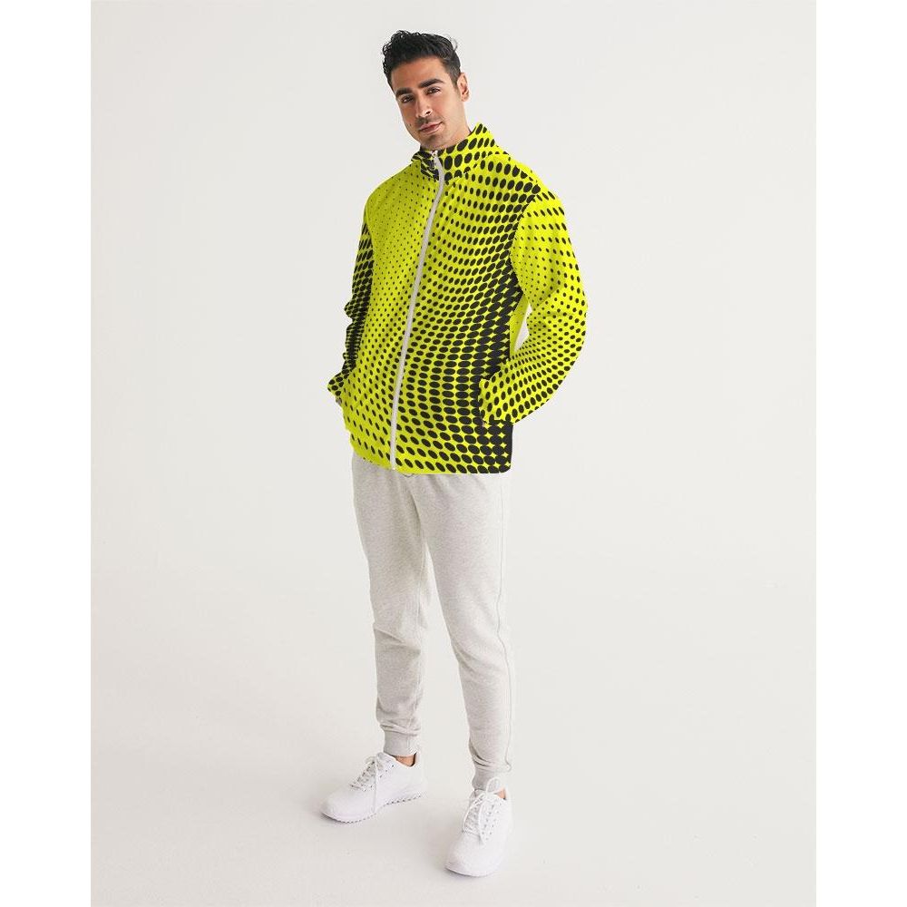 Mens Lightweight Windbreaker Jacket With Hood And Zipper Closure,