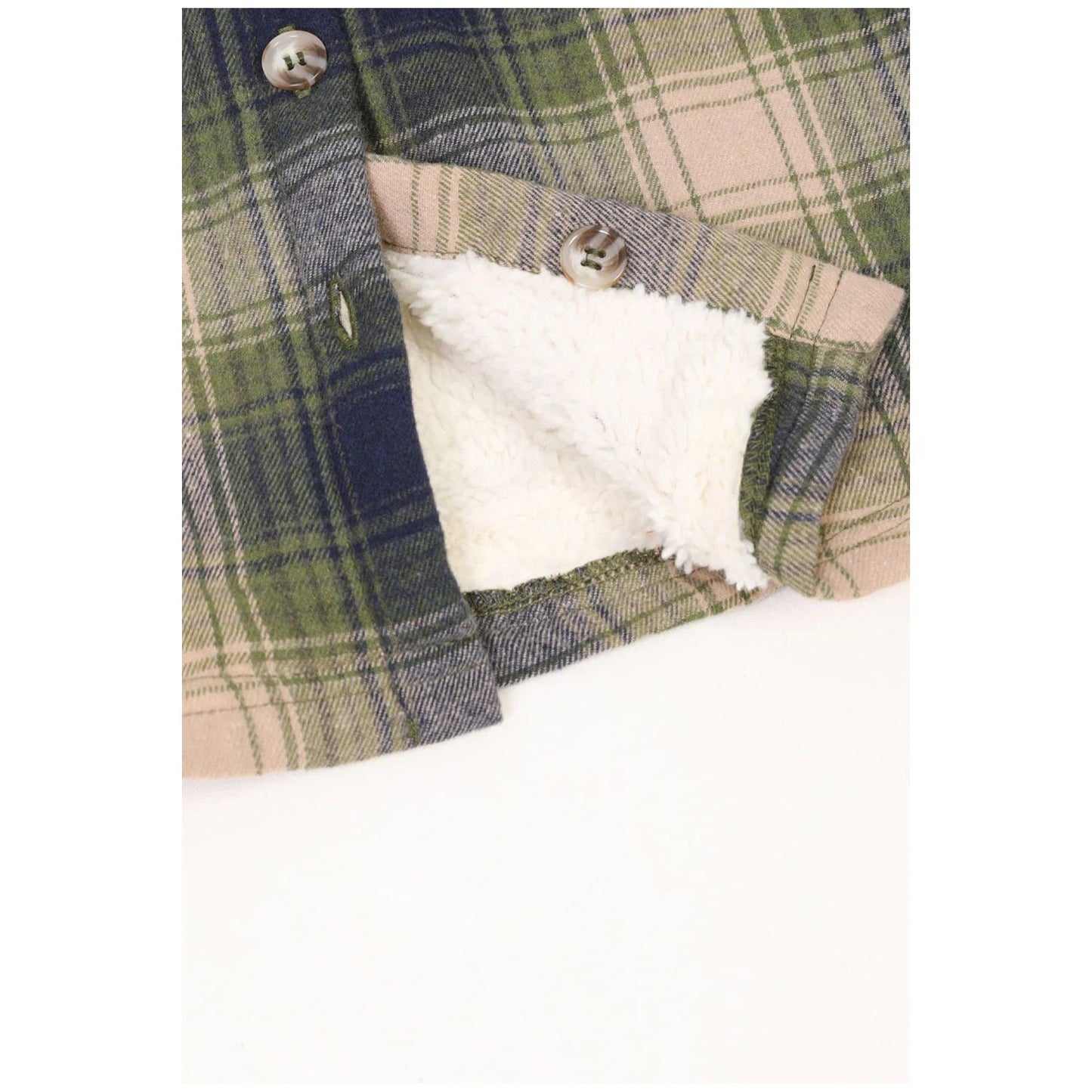 Girls Hooded Plaid Flannel Shirt Jacket,Sherpa Lined