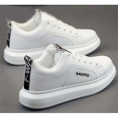 White Solid Sneakers For Men