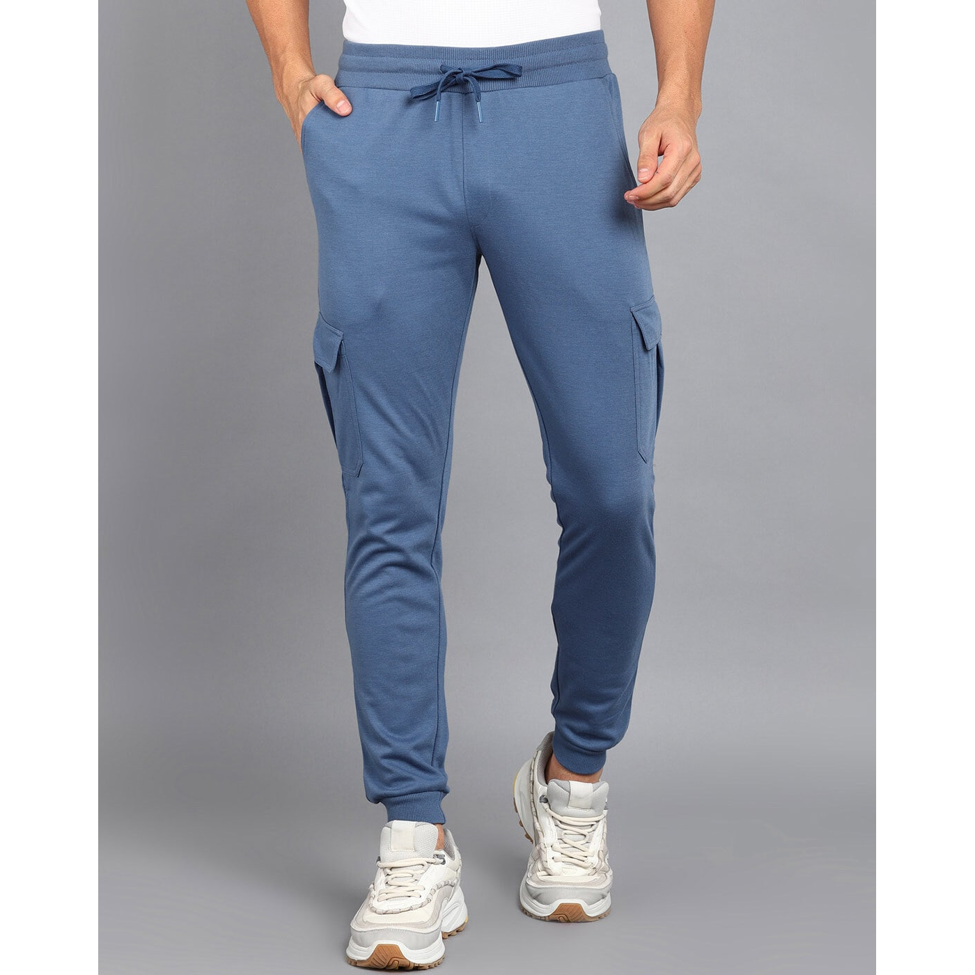Men Solid Blue Track Pants Size XL
