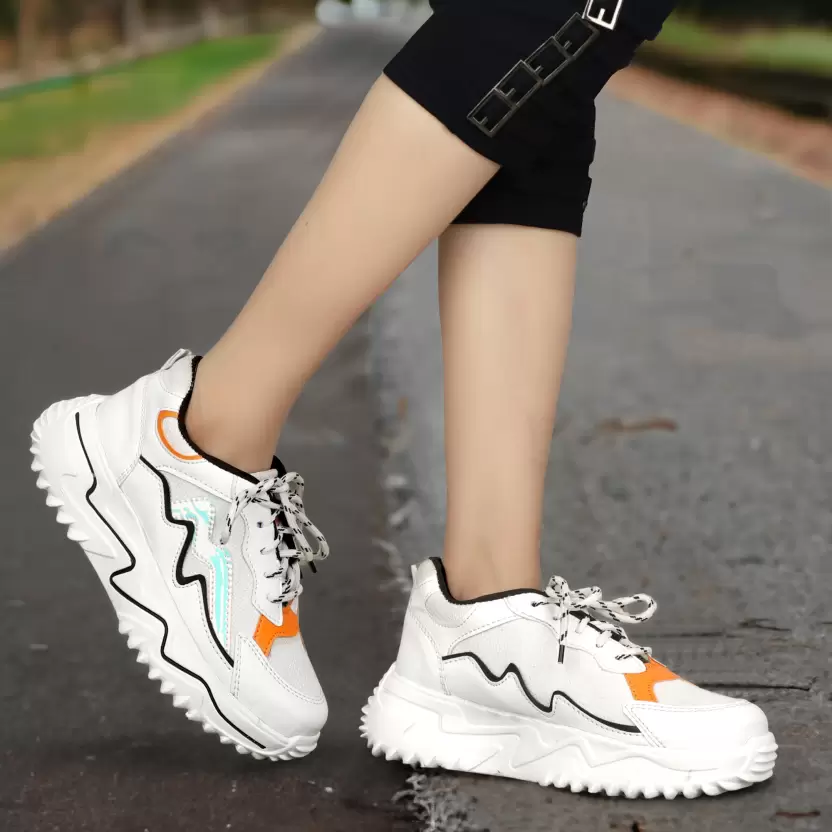 Lightweight| Stylish Designed Training & Gym Shoes For Women (White)