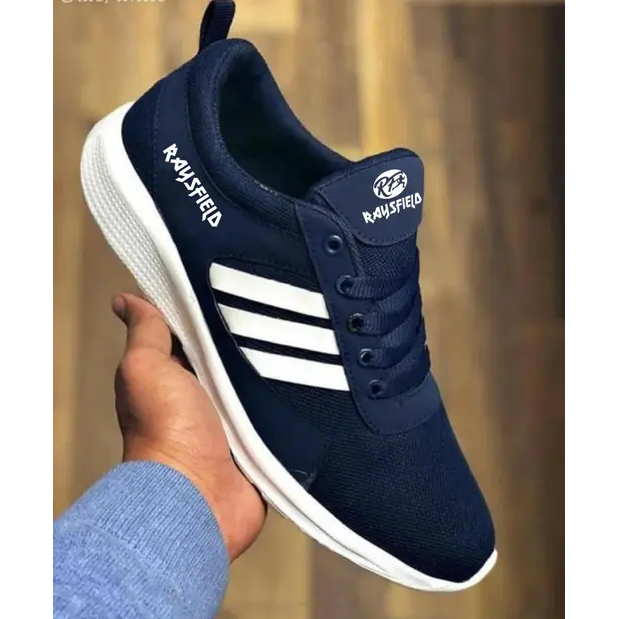 Stijlvolle mesh blauwe sportschoenen voor heren