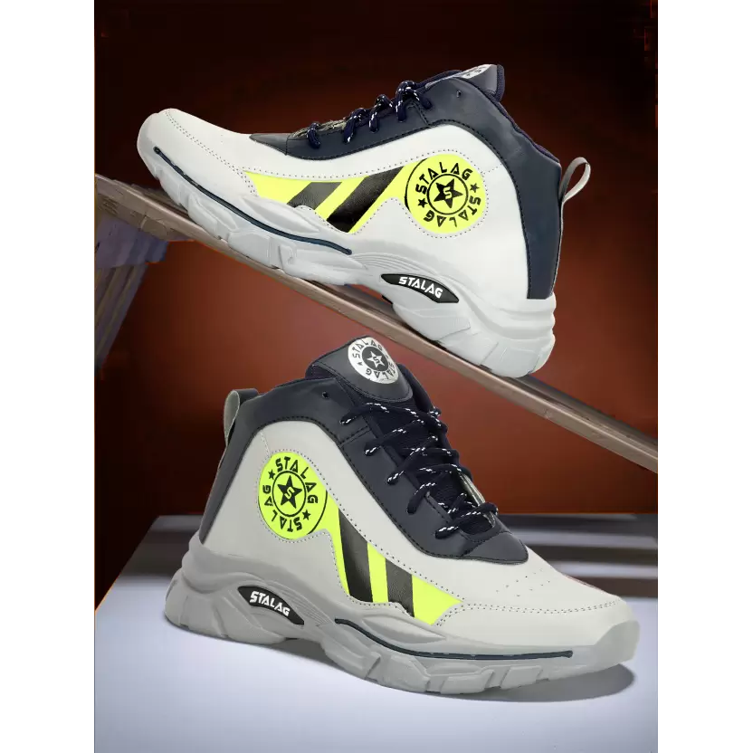 High Ankle Boots For Men High Tops For Men (Grey, Black, Green) (Size