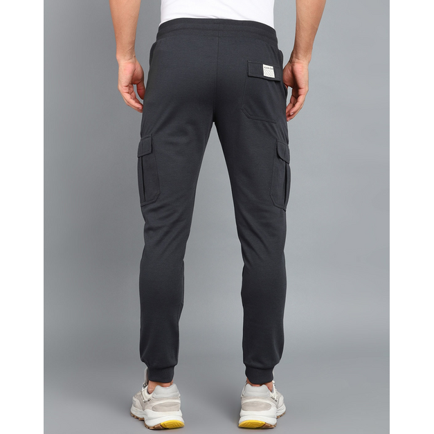 Men Solid Dark Gery Track Pants Size M