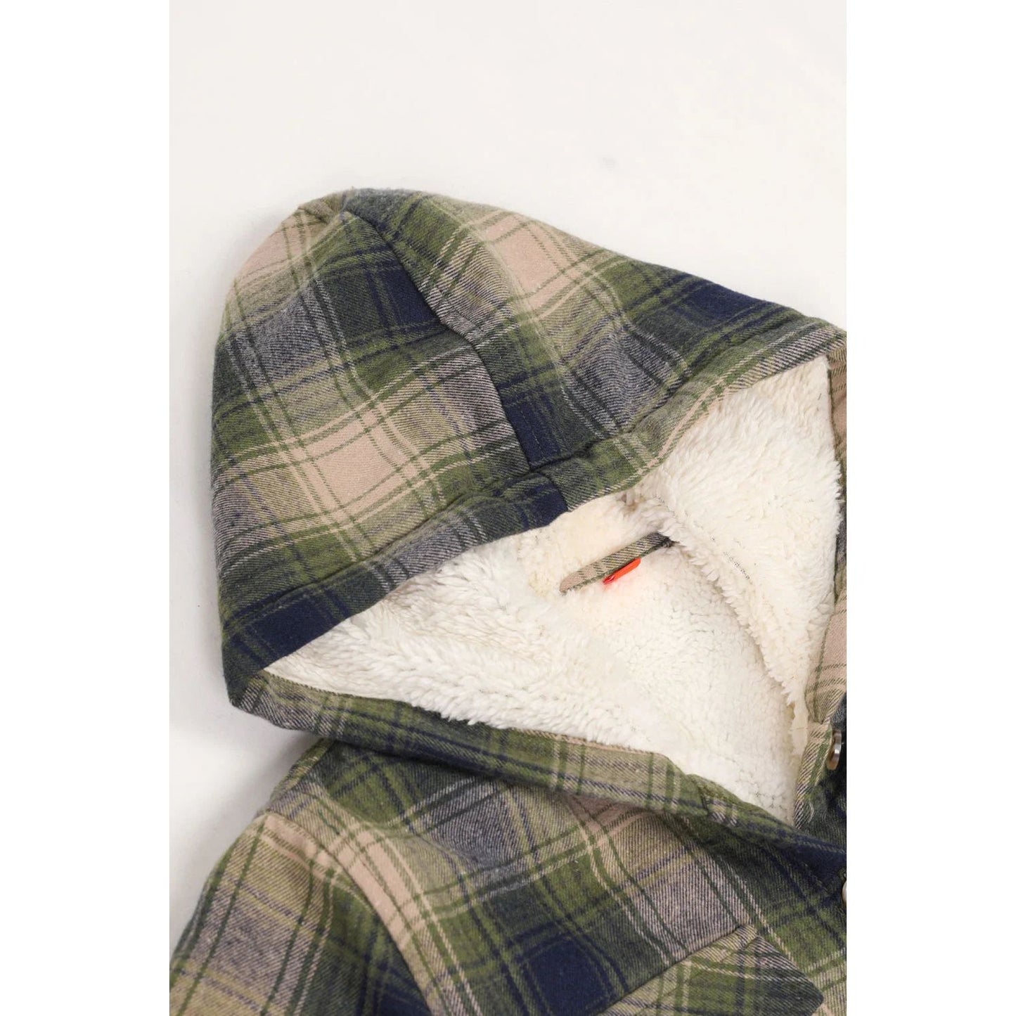 Girls Hooded Plaid Flannel Shirt Jacket,Sherpa Lined