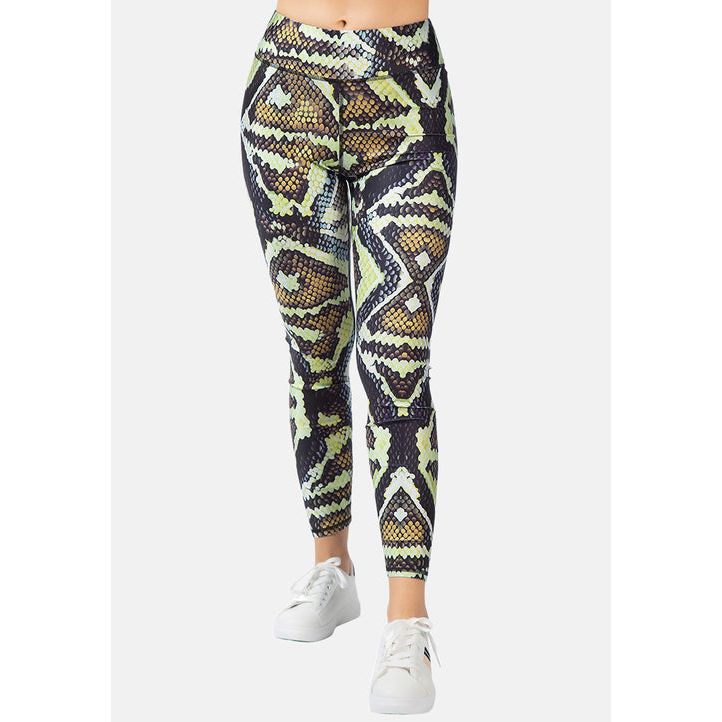 High Waist Snake Skin Print Tights