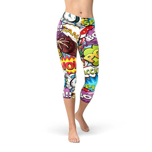 Komiksų sprogimai Capri Leggings