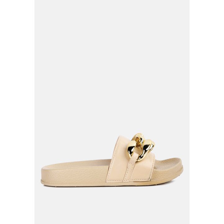 Ishtar Metallic Chain Metal Slid Flats