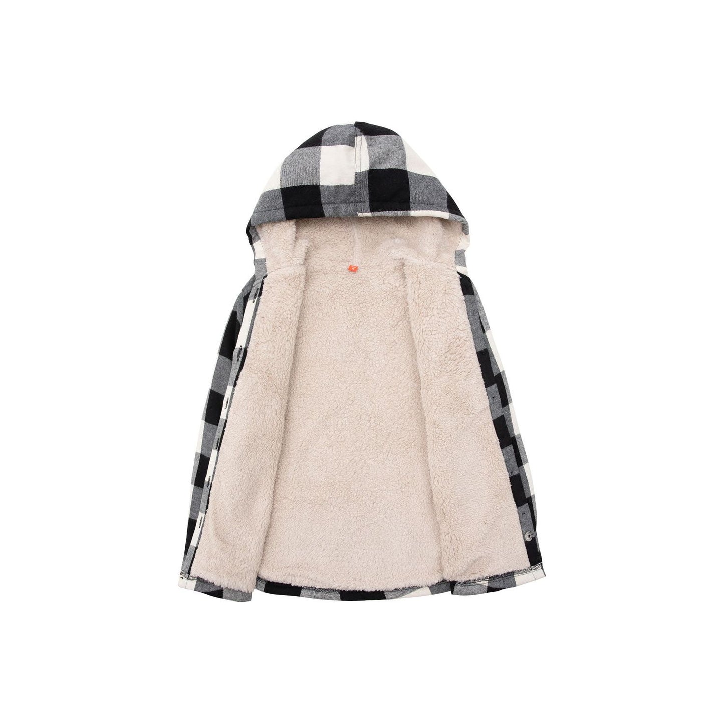 Boys Sherpa Lined Flannel Plaid Shirt Jacket,Hooded Flannel Jacket