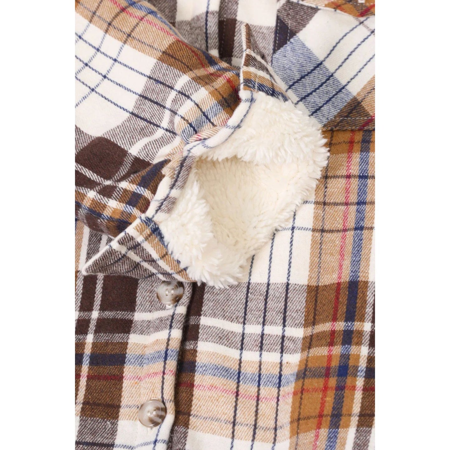 Girls Hooded Plaid Flannel Shirt Jacket,Sherpa Lined