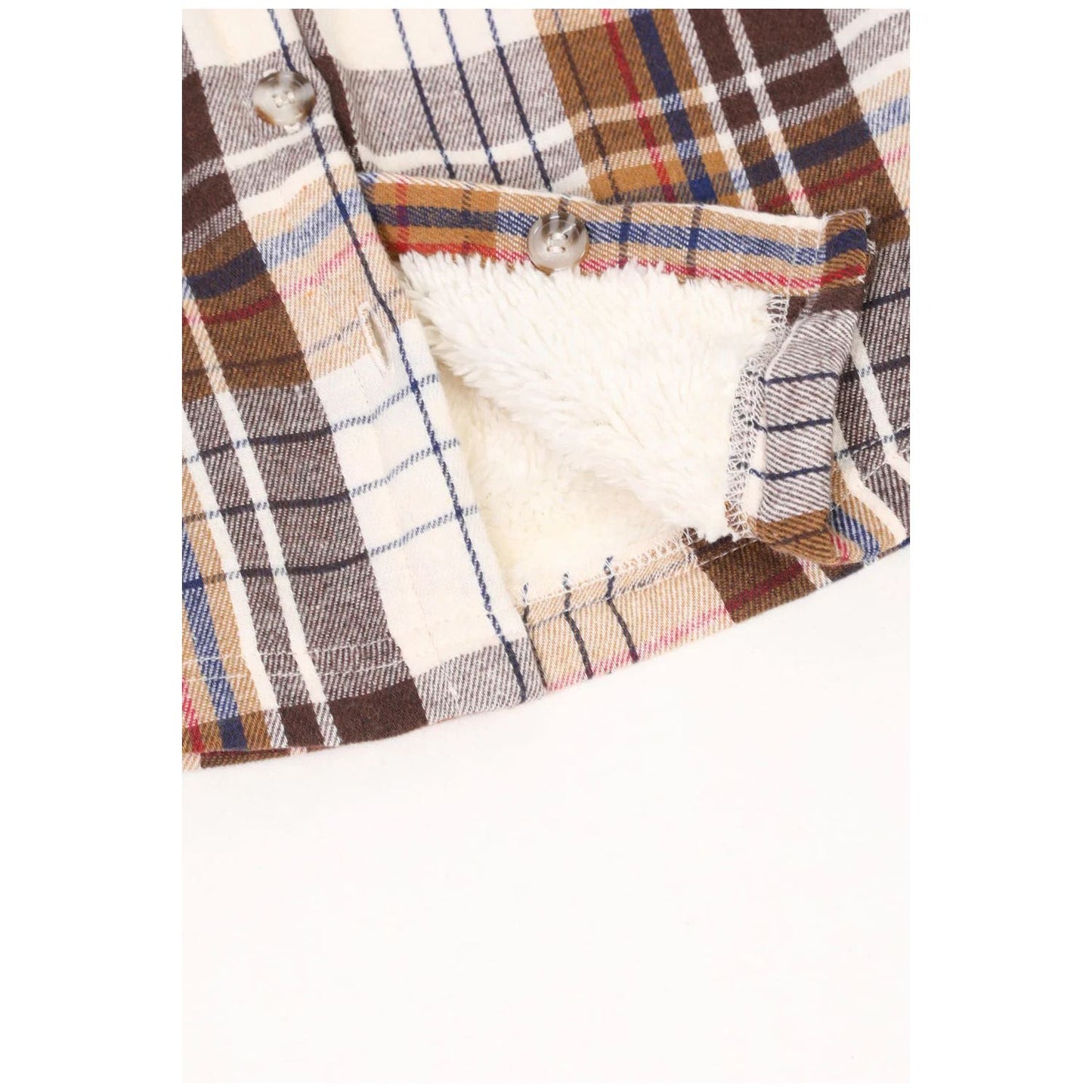 Girls Hooded Plaid Flannel Shirt Jacket,Sherpa Lined