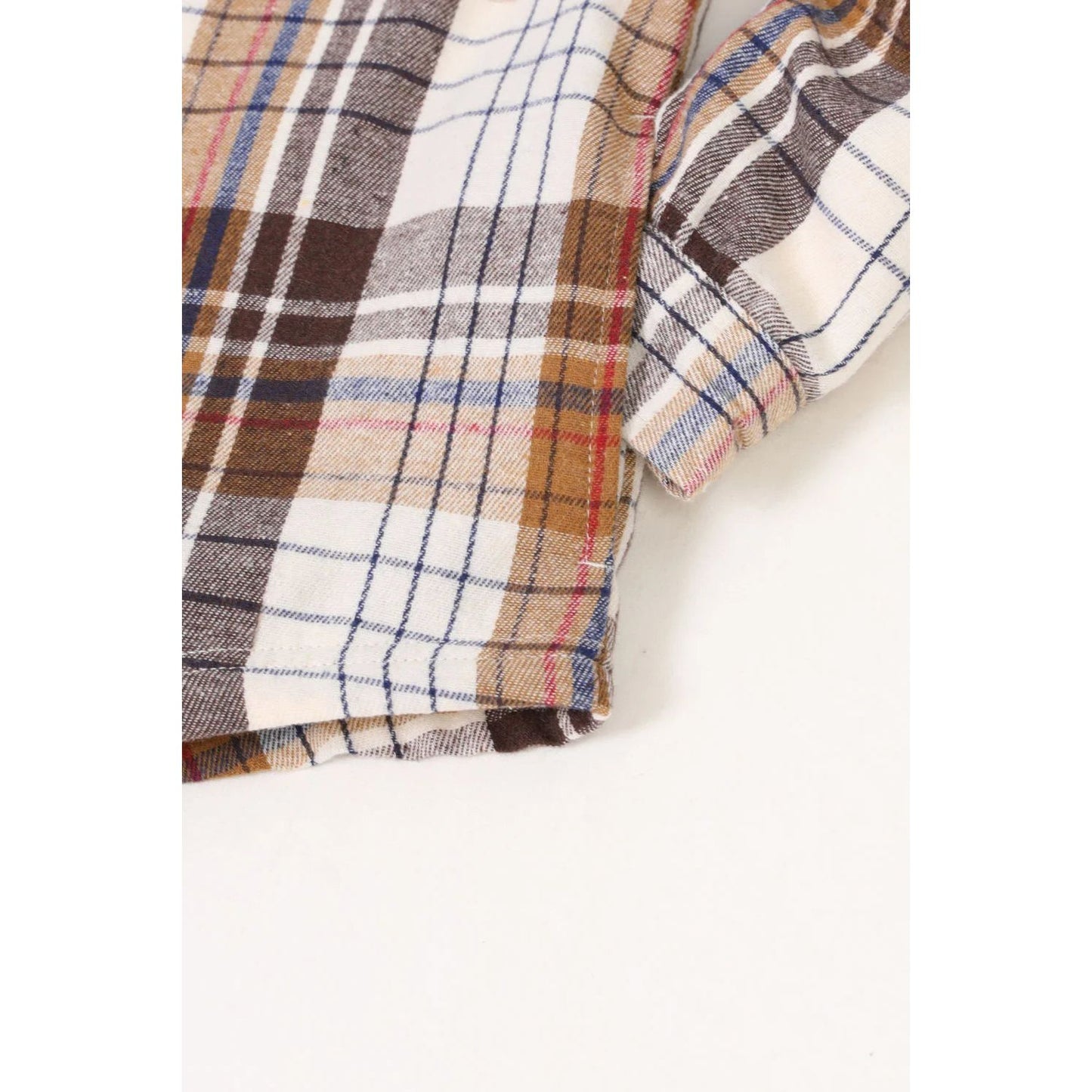 Girls Hooded Plaid Flannel Shirt Jacket,Sherpa Lined