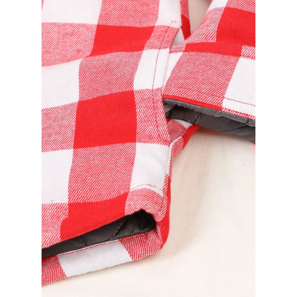 Kids Boys and Girls Quilted Lined Hooded Flannel Shirt Jacket,Snap
