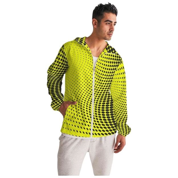 Mens Lightweight Windbreaker Jacket With Hood And Zipper Closure,