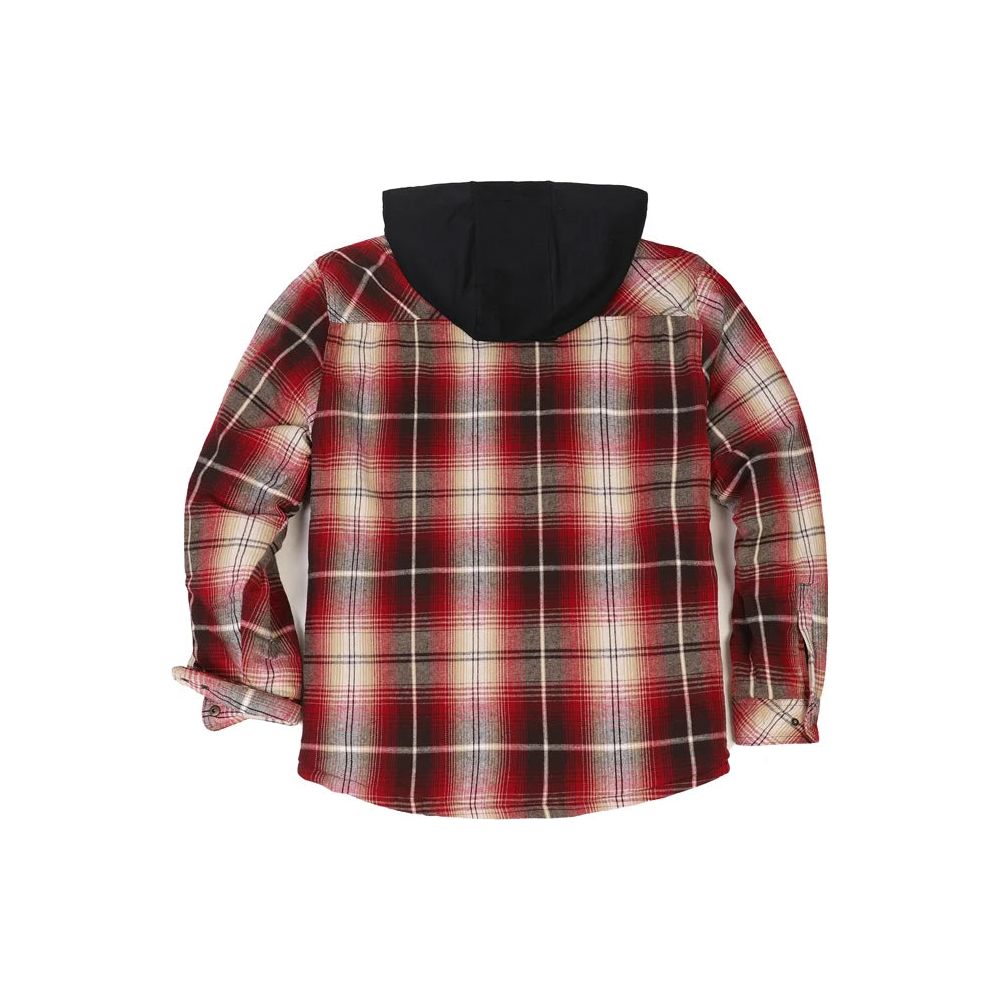 Kids Boys and Girls Quilted Lined Hooded Flannel Shirt Jacket,Snap