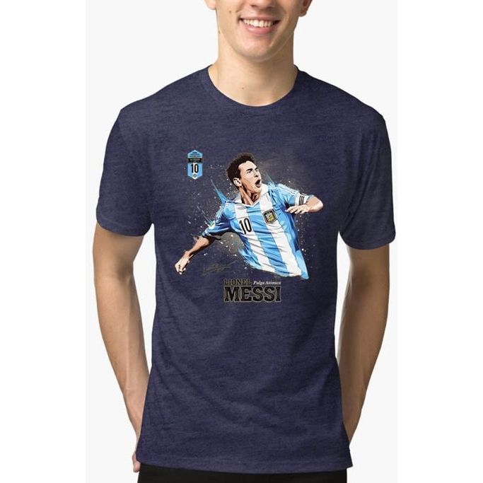 Messi Half Sleeves Melange T-shirt