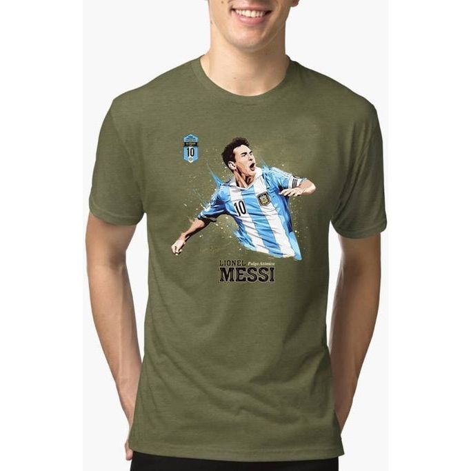 Messi Half Sleeves Melange T-shirt