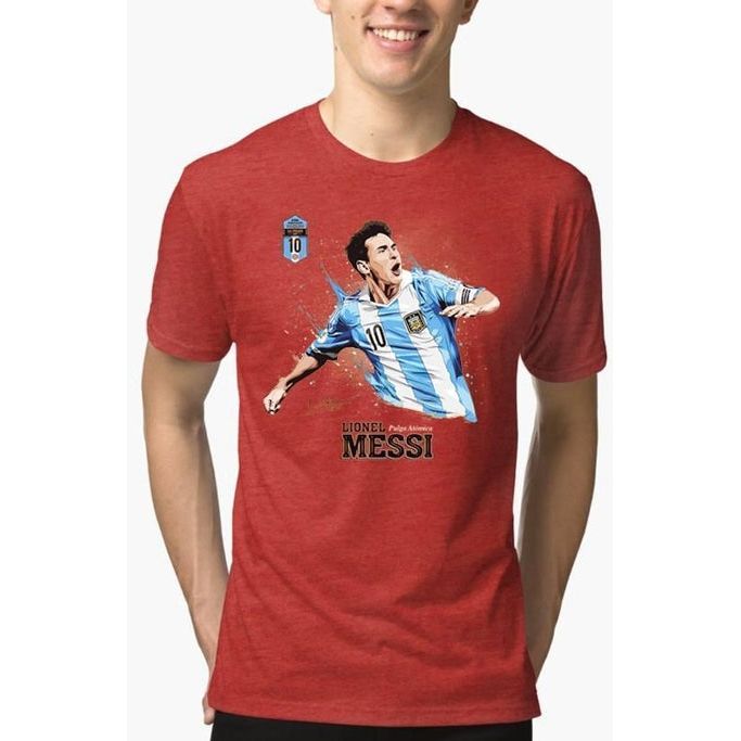 Messi Half Sleeves Melange T-shirt