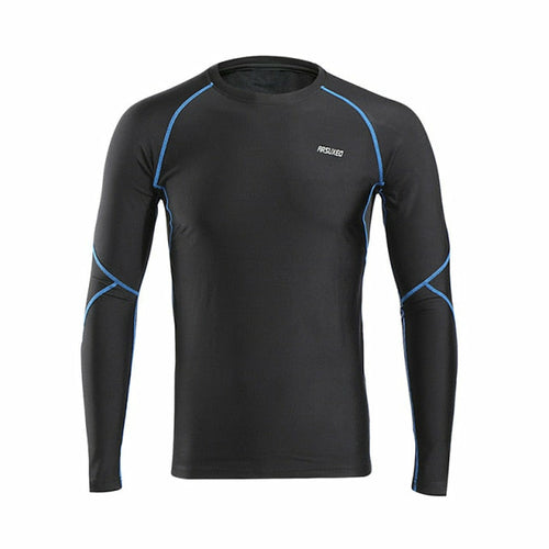 Men Winter Compression Shirt Warm Up Fleece Gym Shirts Long Sleeve