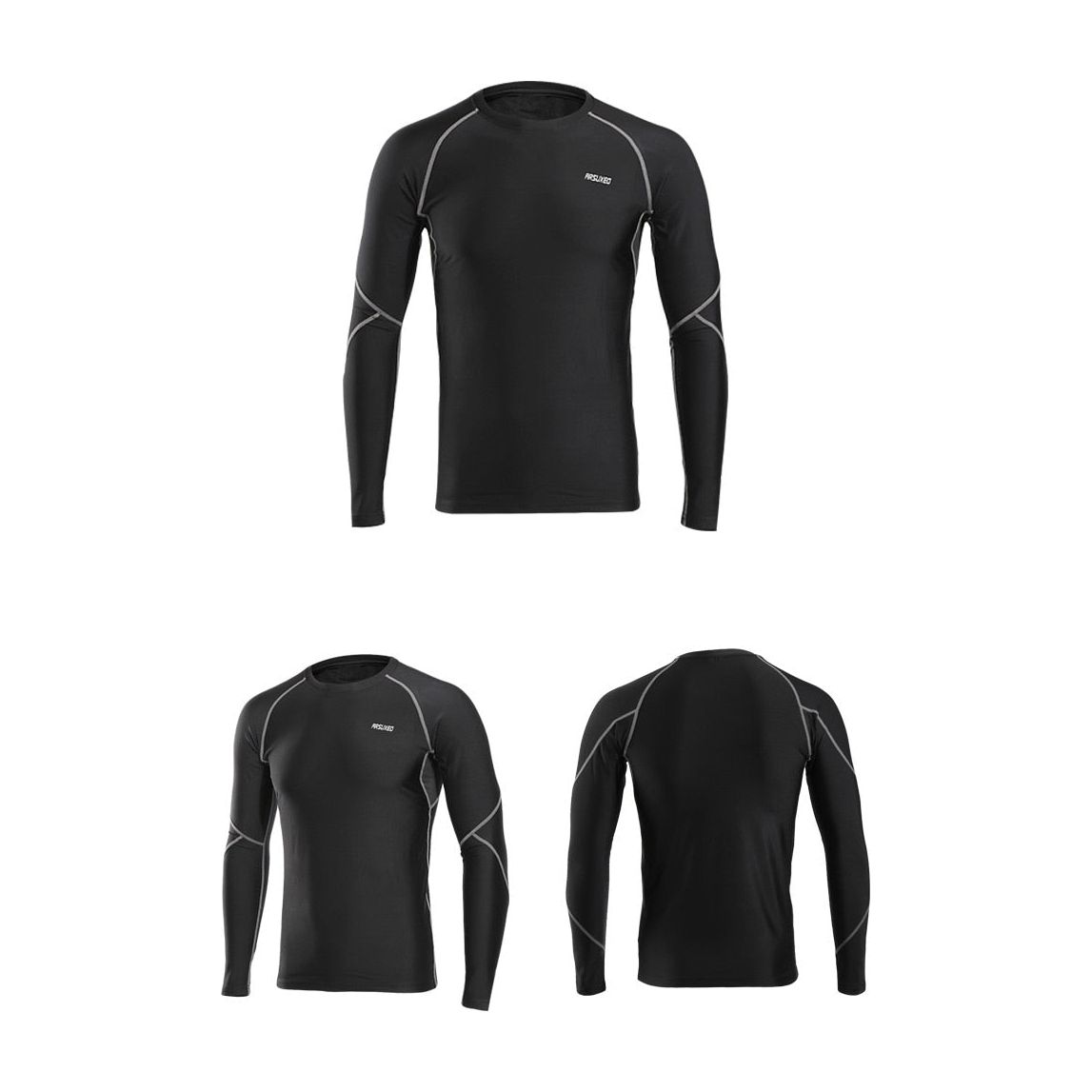 Men Winter Compression Shirt Warm Up Fleece Gym Shirts Long Sleeve