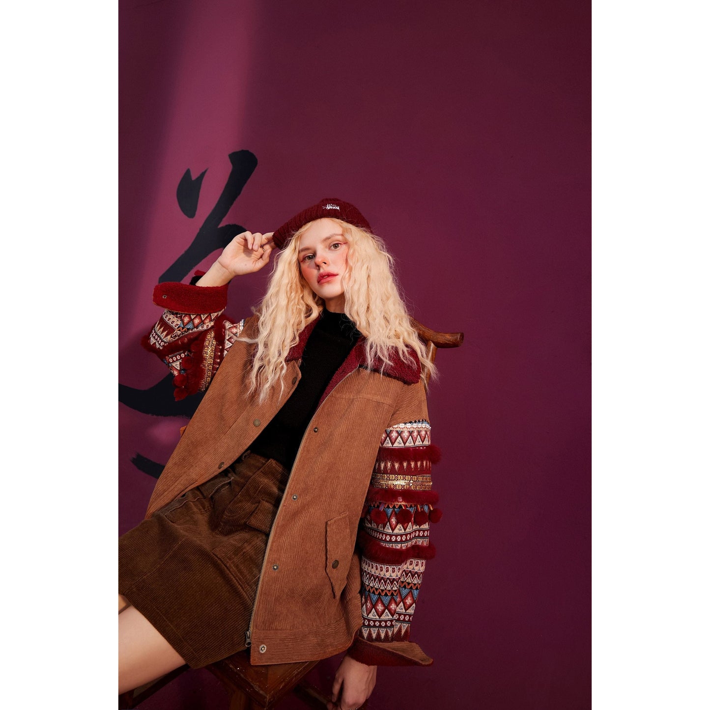 Bohemia Corduroy Single Breasted Casual Padded Coat Women,Winter ELF