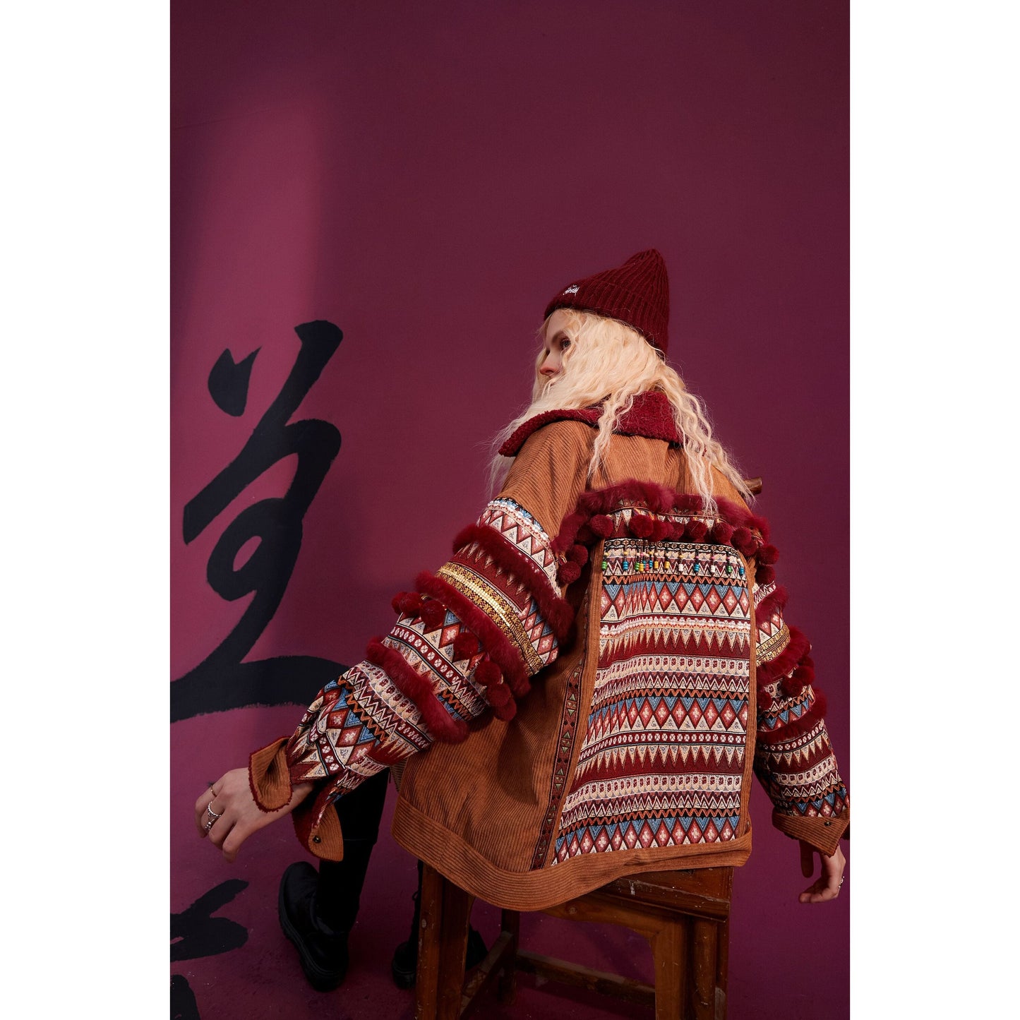 Bohemia Corduroy Single Breasted Casual Padded Coat Women,Winter ELF