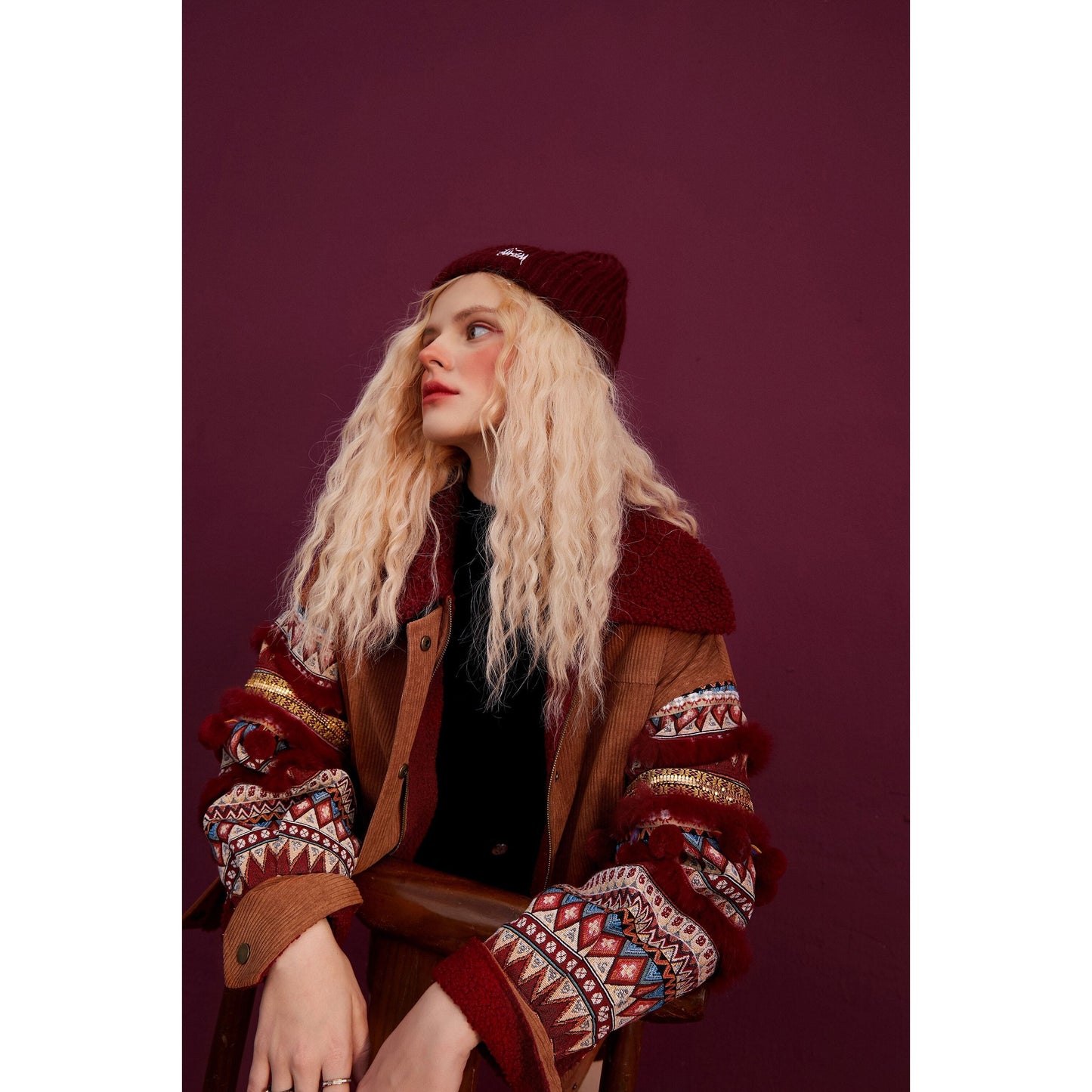 Bohemia Corduroy Single Breasted Casual Padded Coat Women,Winter ELF