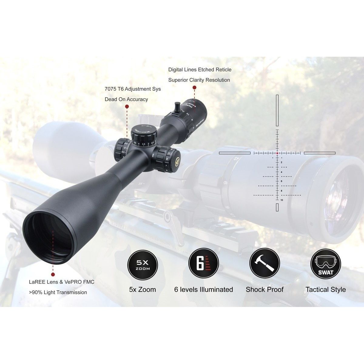 Optics Paragon 6-30x56 GenII Hunting Riflescope Tactical Target Rifle
