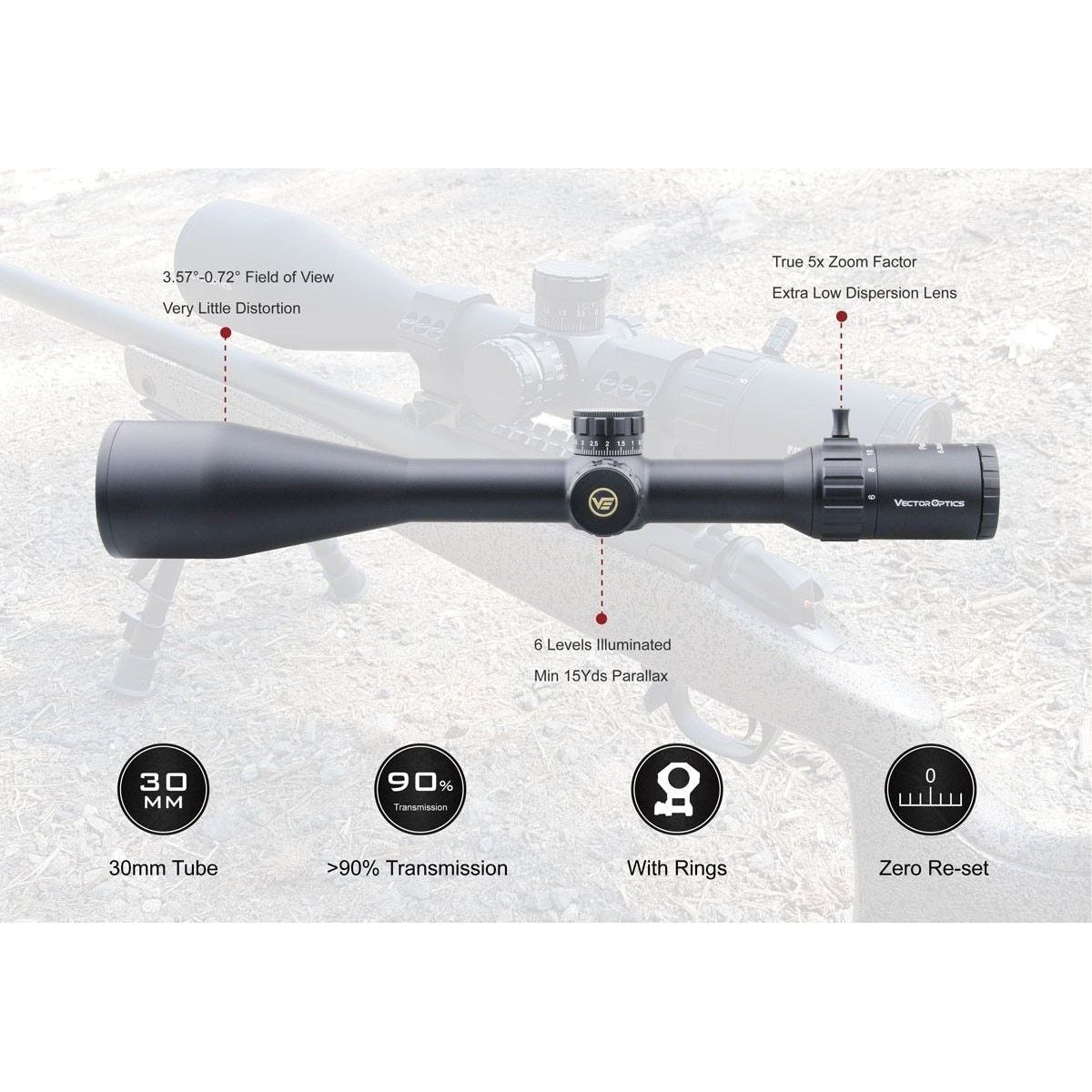 Optics Paragon 6-30x56 GenII Hunting Riflescope Tactical Target Rifle