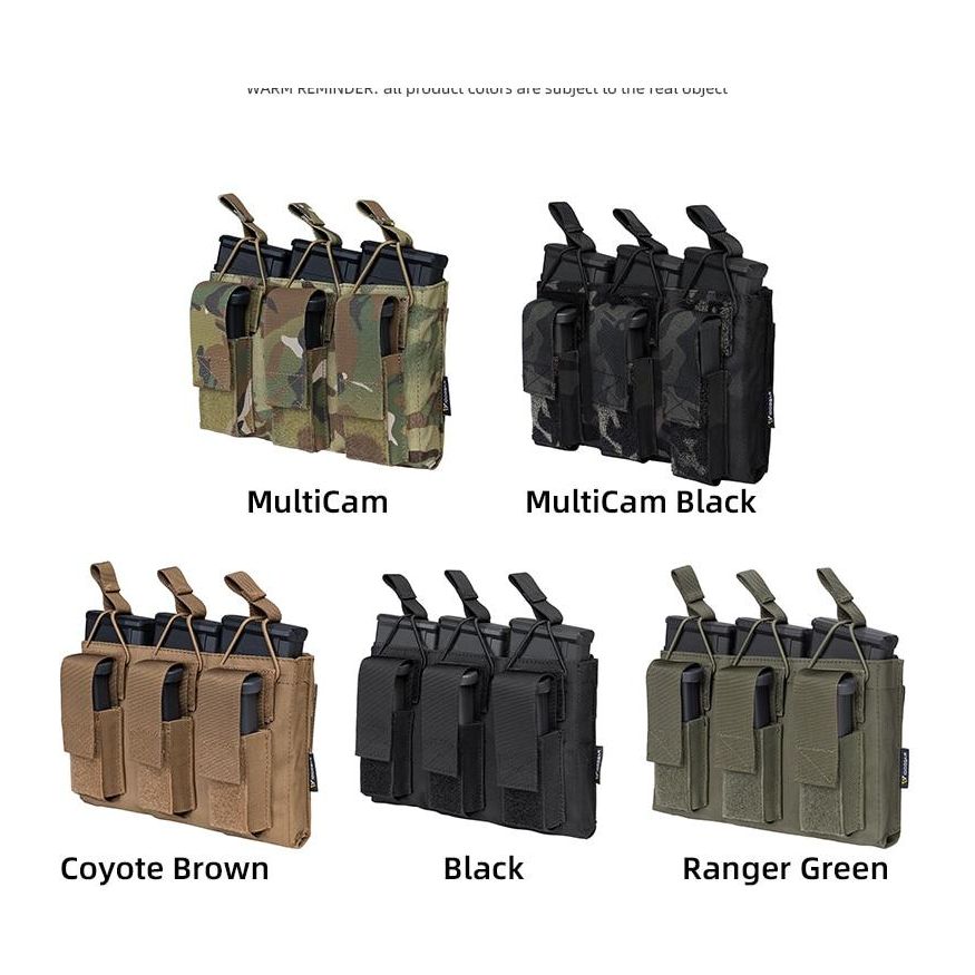 Tactical Magazine Pouch Mag Carrier Triple Open Top 5.56 Pistol MOLLE
