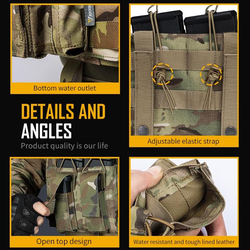 Tactical Magazine Pouch Mag Carrier Double Open Top 5.56&Pistol MOLLE