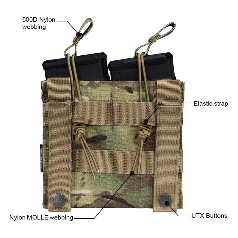 Tactical Magazine Pouch Mag Carrier Double Open Top 5.56&Pistol MOLLE