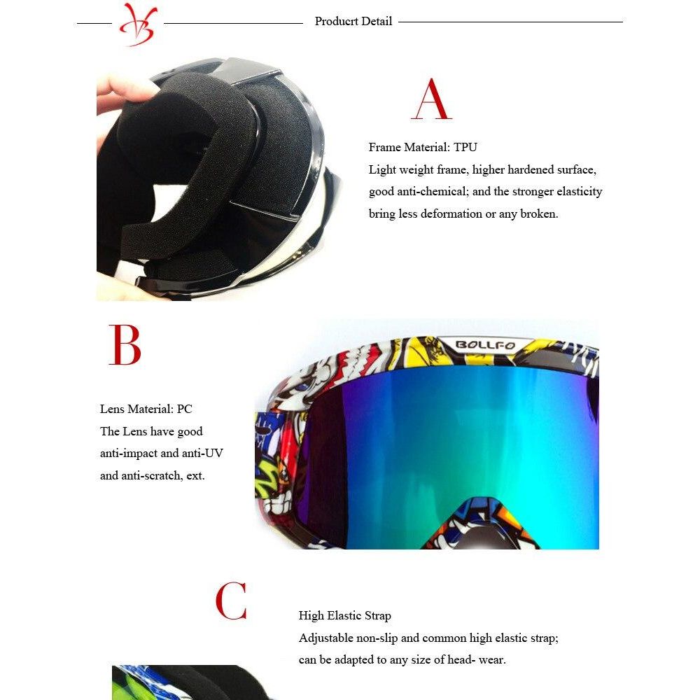 Outdoor Motorcycle Goggles Cycling UV400 MX Off-Road Ski Sport ATV
