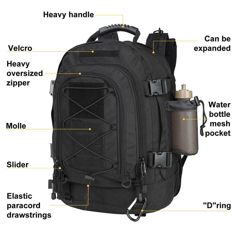 60L Military Tactical Backpack Army Molle Assault Rucksack 3P Outdoor - Sportkyu