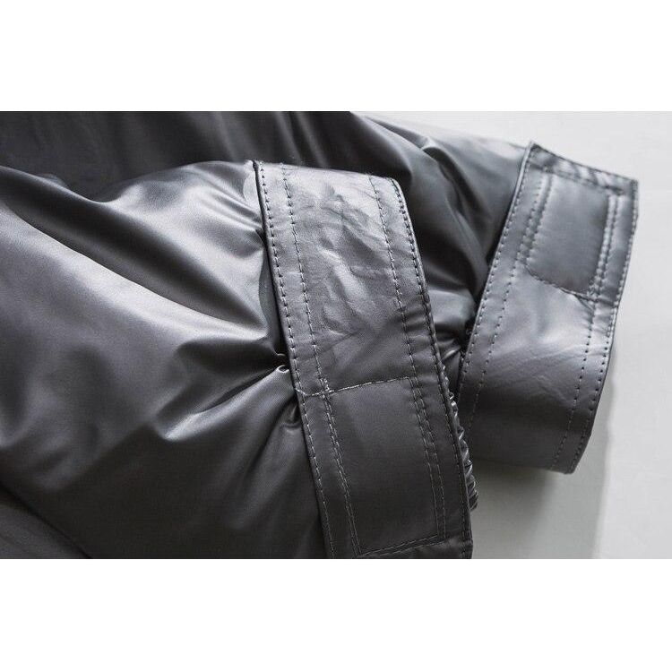 Winter Jacket Men Heart Embossing Solid Color Zipper Black Parkas