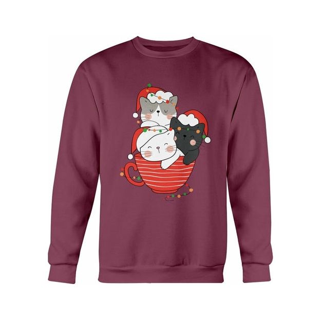 Cute Cats Cup Christmas Sweatshirt