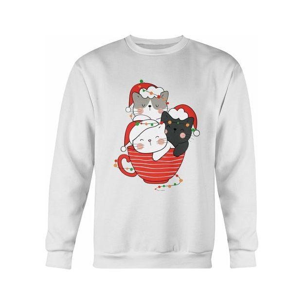 Cute Cats Cup Christmas Sweatshirt