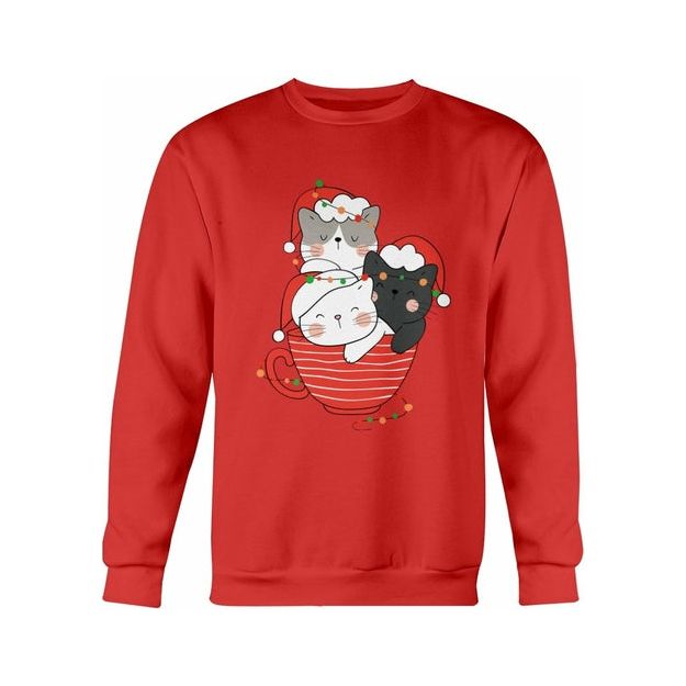 Cute Cats Cup Christmas Sweatshirt