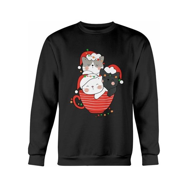 Cute Cats Cup Christmas Sweatshirt