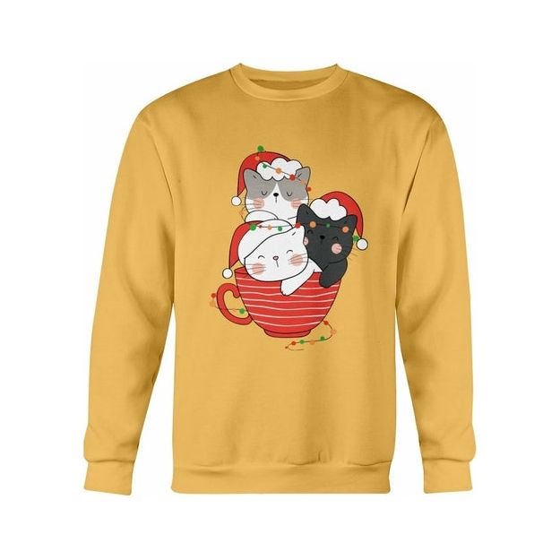 Cute Cats Cup Christmas Sweatshirt