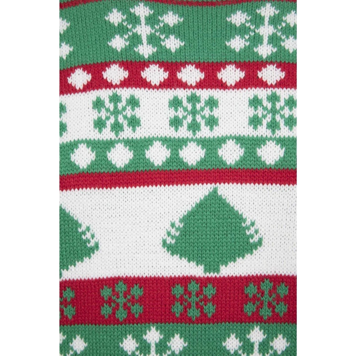 Snowflake Christmas Tree Sweater - Green White Red