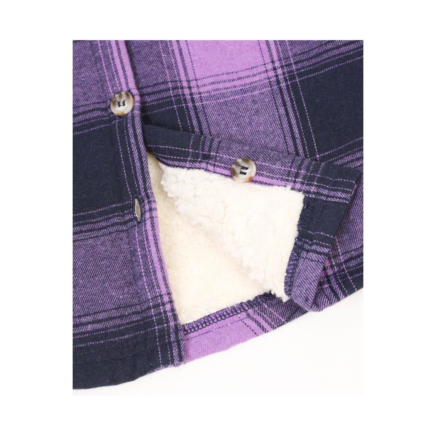 Girls Hooded Plaid Flannel Shirt Jacket,Sherpa Lined